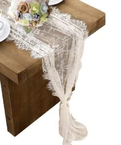 Boho White Lace Embroidered Wedding Table Runners