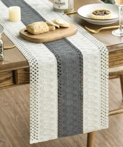 Dark Grey Farmhouse Rustic Table Runner