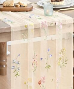 Artoid Floral Apricot Gauze Table Runner