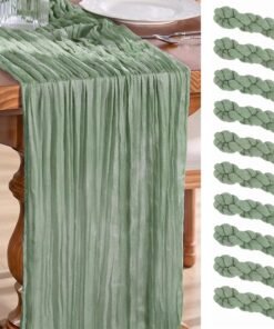 Sage Green Cheesecloth Table Runner 10 Pack
