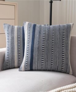 Navy Boho Throw Pillow Covers Set of Two