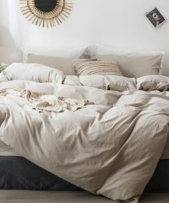 Queen Like Cotton Linen Duvet Cover Set